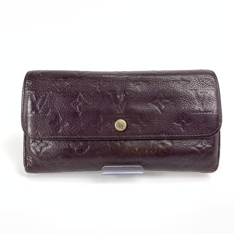 FUZ【中古品】 LOUIS VUITTON ルイ・ヴィトン モノグラム ※イニシャル入り 3つ折り財布 長財布 パープル 〈179-230520-NM-2-FUZ〉