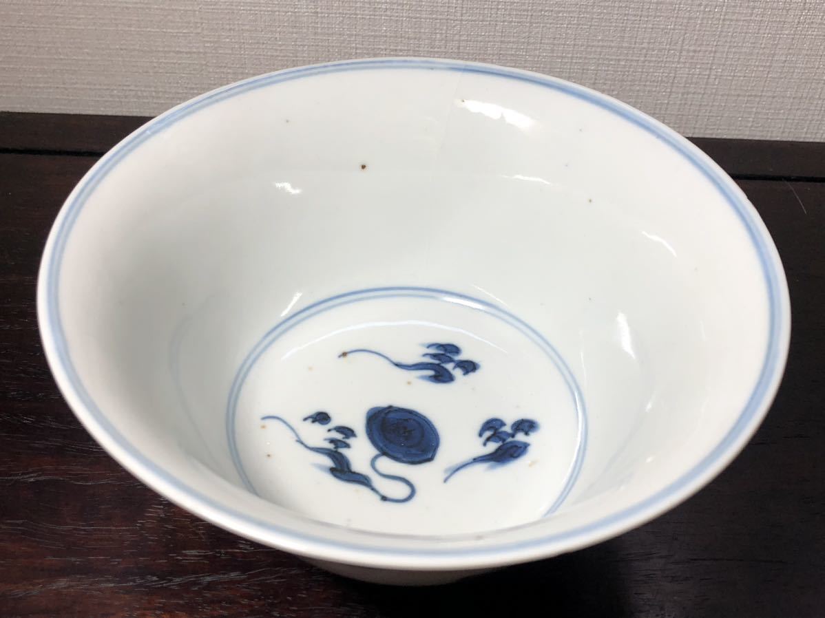 倉庫整理品中国古美術 清時代五彩花卉文茶碗大清光緒年製在銘⁄BL