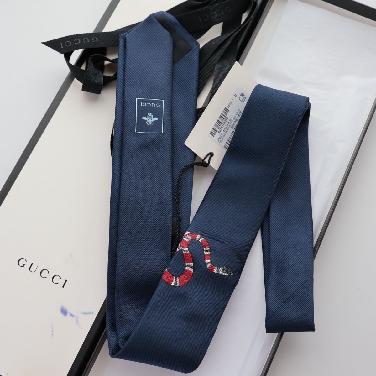 ★美品★ GUCCI グッチ ネクタイ グッチスネーク 結婚式 成人式 黒 蛇 未使用 GUCCI グッチ ネクタイ スネーク 蛇 【公式通販】
