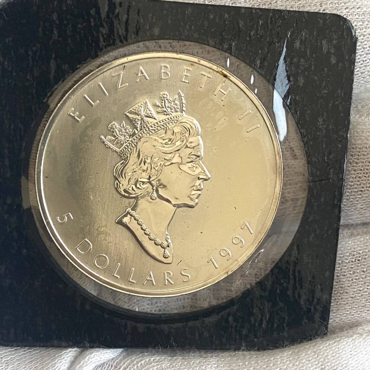 純銀】1997 カナダ メイプル銀貨 フランクリン・ミント保障 5ドル 銀貨 