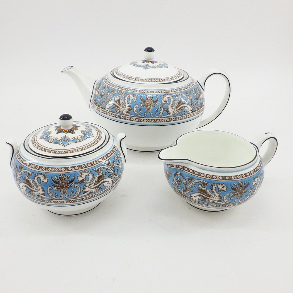 100%新品，人気セール 1円 Wedgwood ウェッジウッド フロレンティーン ターコイズ ポット シュガー クリーマー 計3点 食器 170-1948022 O商品(ウェッジウッド)｜売買されたオークション情報、yahooの商品情報をアーカイブ ウェッジウッド
