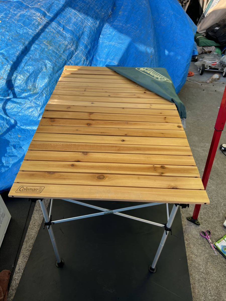 ○E8932 コールマン Coleman ナチュラルウッドロールテーブル 2000023501○