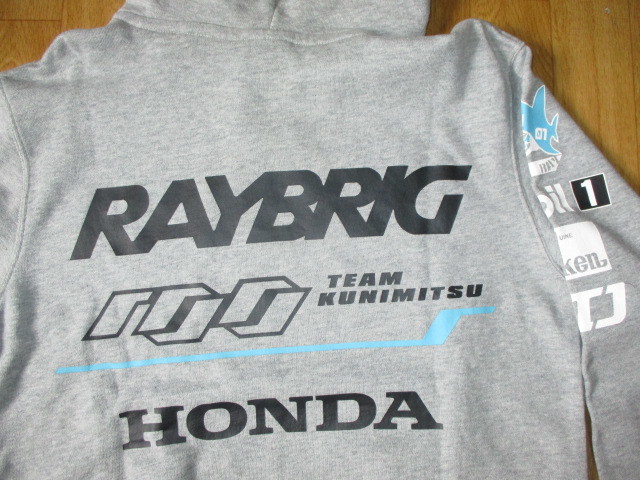 希少 NEW ERA製 チームクニミツ RAYBRIG NSX パーカー S スーパーGT