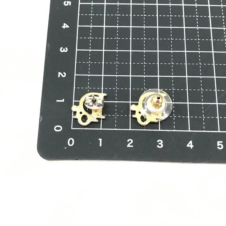 美品⁄現行 クリスチャンディオール ピアス ラインストーン パール CD