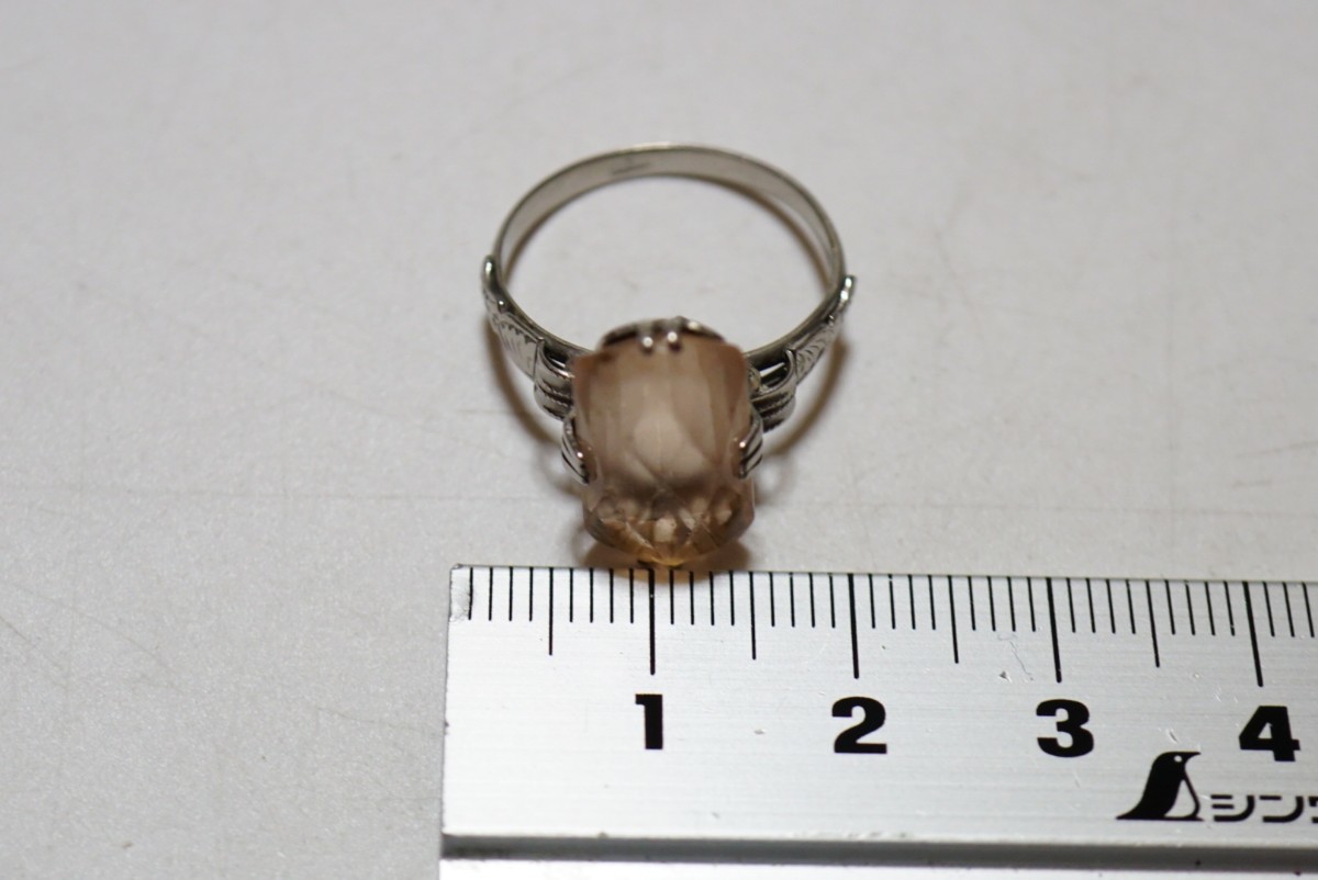 最終お値下げ／SPM／昭和ヴィンテージ リング ／指輪／14号 174 昭和品 SPM/サンプラチナ 色ガラス リング 指輪 約12号
