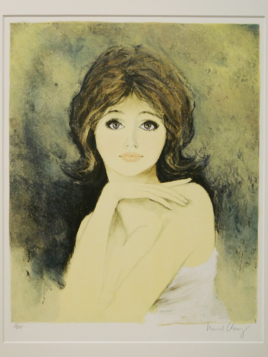 Bernard Charoy ベルナール・シャロワ 美人画 リトグラフ 額装 保管品