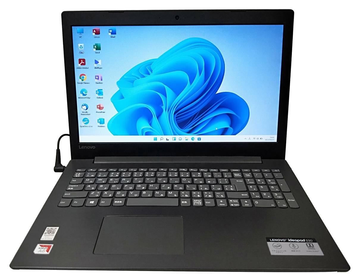★【驚速 Lenovo ideapad 330 AMD A6-9225 2.60GHz x2+8GB+ SSD240GB 15.6インチノートPC】Win11+Office2021 Pro/WEBカメラ　I■D053113