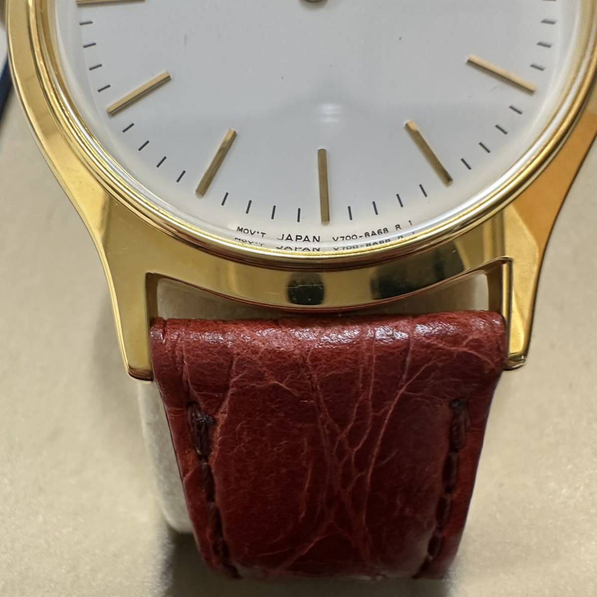 TK0607】SEIKO セイコー Ref.SJB012P? V700-8A10 腕時計 ゴールド 