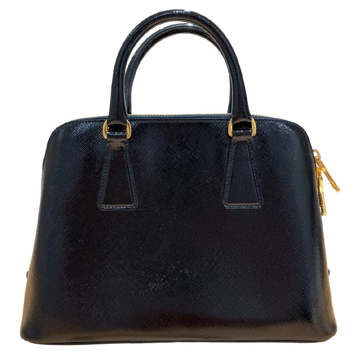 極美品 PRADA プラダ 三角ロゴ エナメル パテント 2WAY ハンドバッグ 