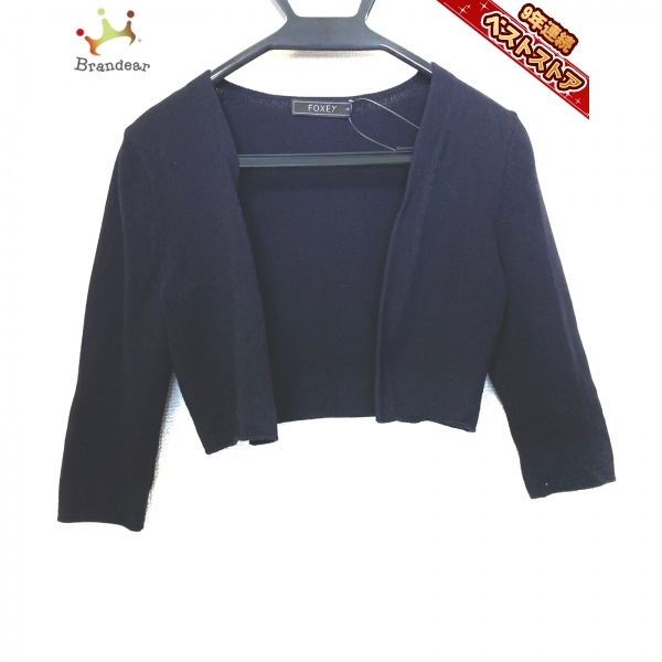 【FOXEY】フォクシー ボレロ ブラック 日本製 フォーマル 40 フォクシー FOXEY ボレロ サイズ40 M - 黒 レディース 七分袖 トップス