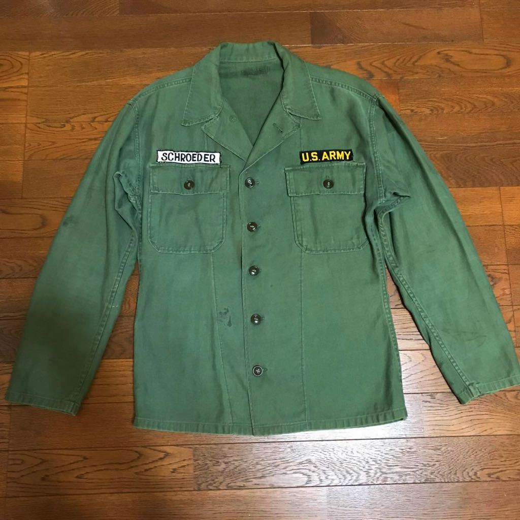 米軍 海兵隊 60年 実物 1st ユーティリティ シャツ 筒袖 USarmy Usmc 米軍 アメリカ軍 アーミーコットンサテン ファティーグ デット