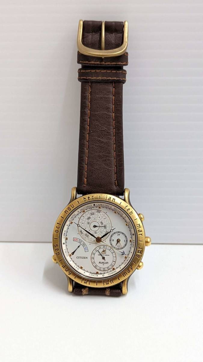 268 品 CITIZEN AVALON 6701-G70013TA クォーツ スーパーカレンダー 