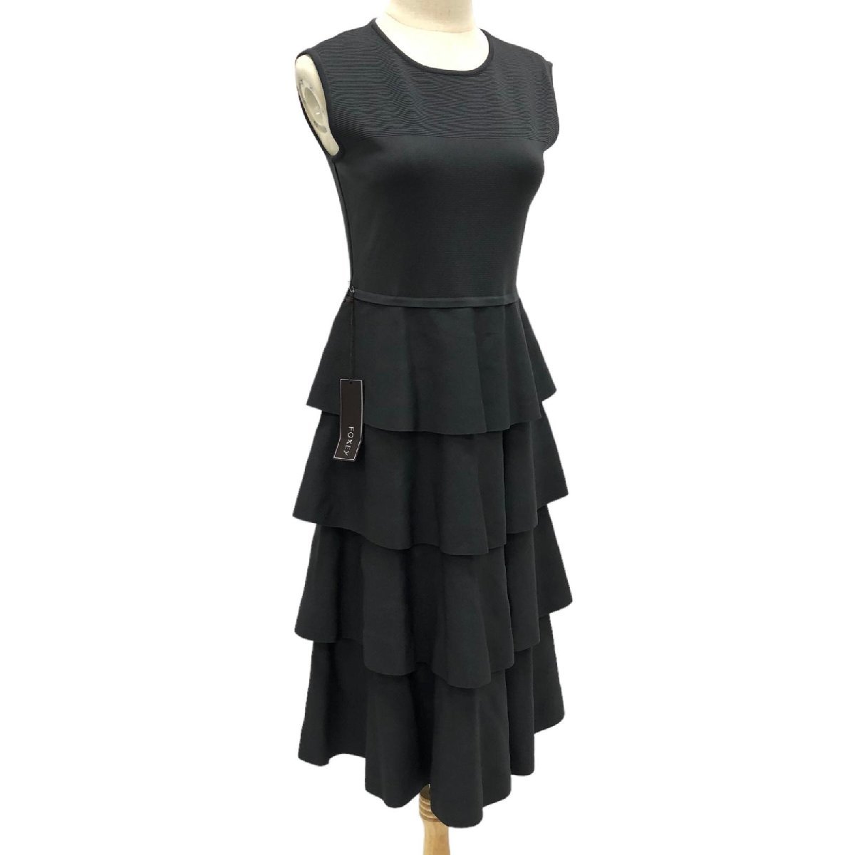 FOXEY NEWYORK フォクシー フレアワンピース 40 チャコールグレー