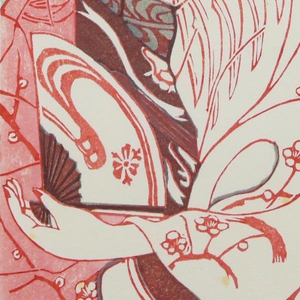 真作】【WISH】関野準一郎「舞妓12ヶ月 扉」木版画 10号大 〇国際的