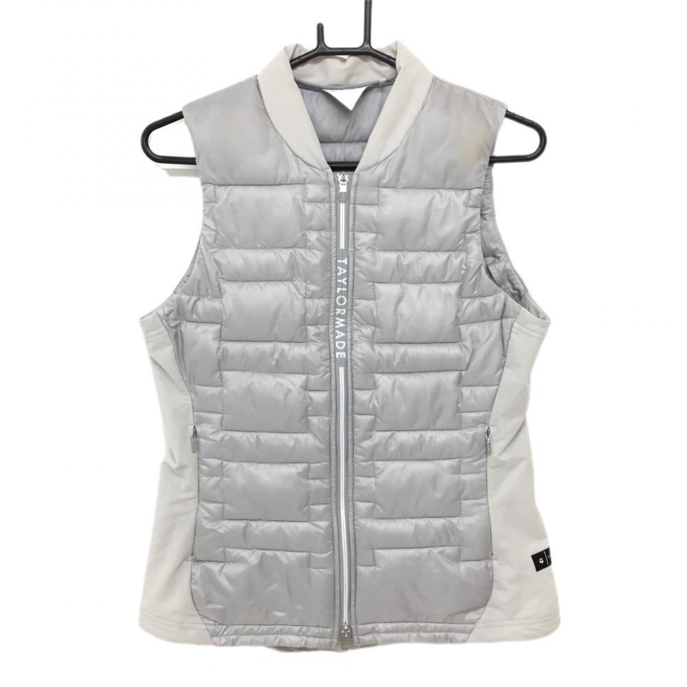 テーラーメイド 切替中綿ベスト ライトグレー キルティング 軽量 レディース L ゴルフウェア TaylorMade