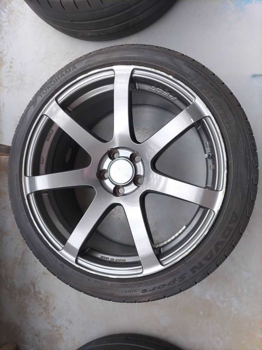 ENKEI PF07 18インチ 9J PCD100 INSET+40 5穴 4本セット YOKOHAMA 