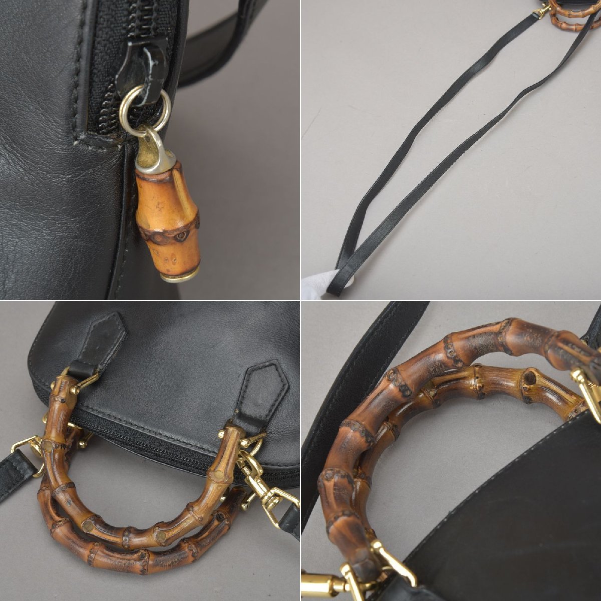 1円 GUCCI グッチ バンブー ショルダーバッグ 2WAY ハンドバッグ 