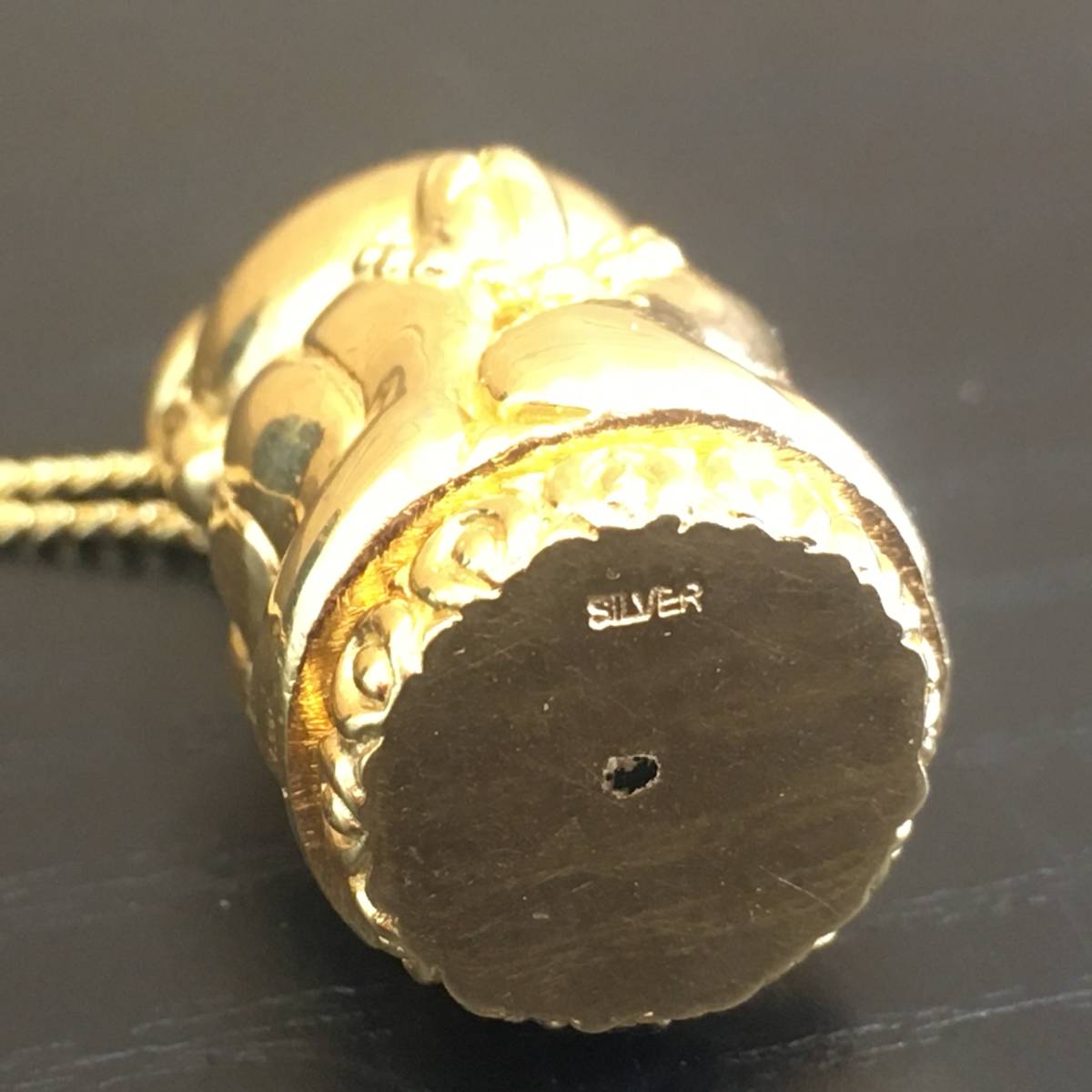 1000円スタート】ネックレス お地蔵さん ダイヤ付 0.01ct SILVER刻印 