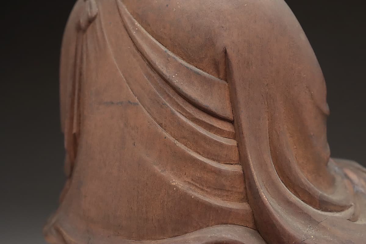 EL029 時代 仏教美術 漆書銘 寄木造 弘法大師 空海 全高20.5cm/仏高