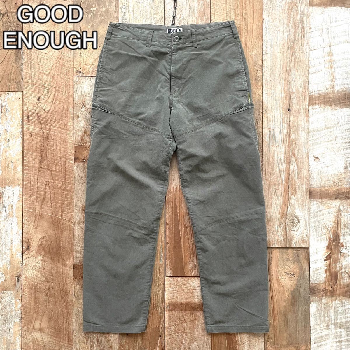【希少】90s 初期 GOOD ENOUGH グッドイナフ カーゴパンツ M カーキ カーゴパンツ ストリート ヴィンテージ