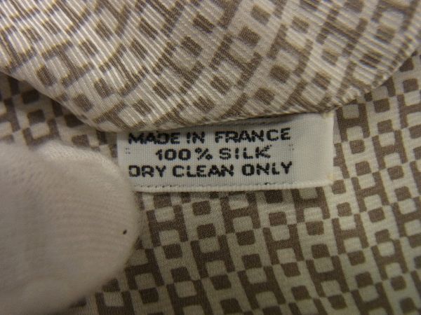 1円 □美品□ HERMES エルメス ロザンジュ シルク100% Hロゴ 総柄  