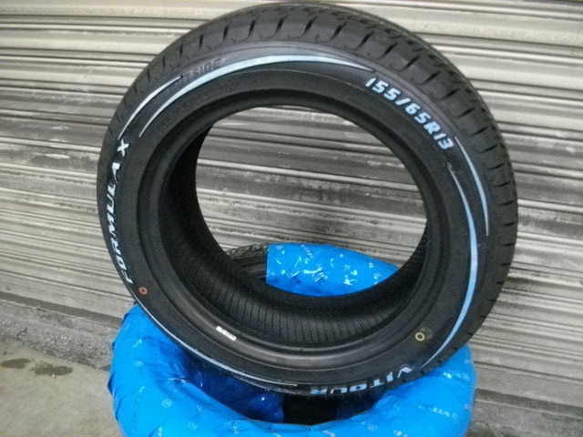 ヴィツアータイヤVITOUR特価セールFORMULA X　RWL-WSW　155/65R14　ホワイトレター4本セット