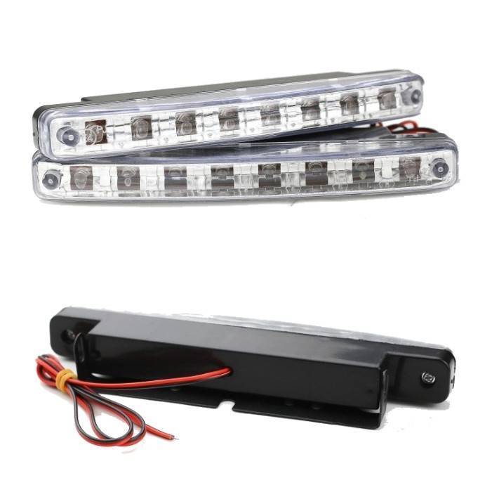 デイライト LED 高輝度 ホワイト 左右セット 16発 8連 12V 2個