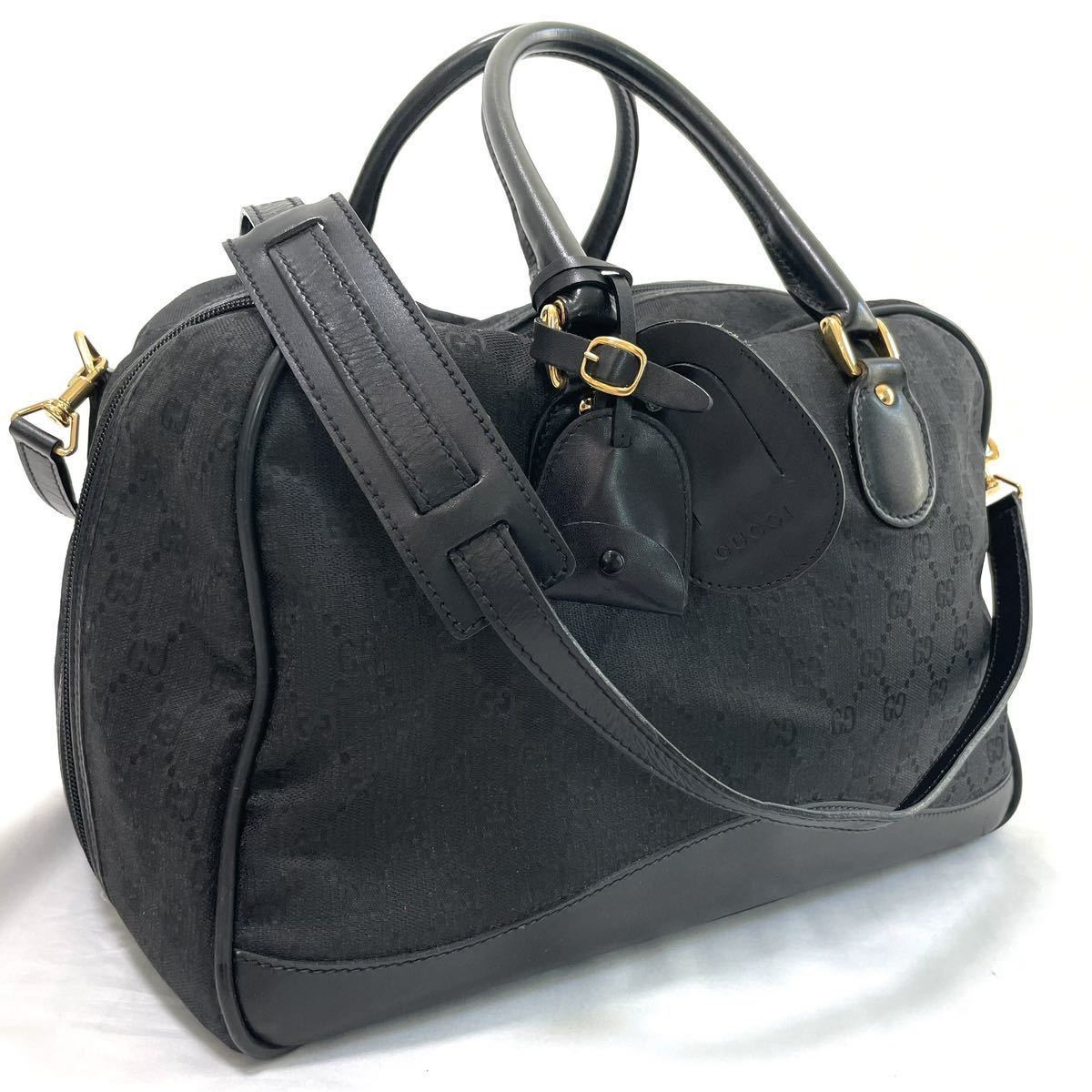新作，HOT 1円 GUCCI グッチ ボストンバッグ 2way ショルダー 斜め掛け ビジネス 旅行鞄 トラベル 出張 GGキャンバス レザー ブラック 大容量 メンズ(かばん、バッグ)｜売買されたオークション情報、yahooの かばん、バッグ
