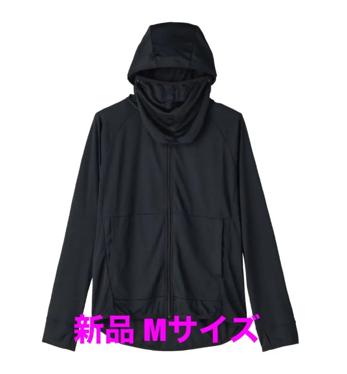 新品 ワークマン Mサイズ ブラック クール UVカット パーカー ストレッチ 速乾 冷感 フェイスガード ゴルフ キャンプ アウトドア