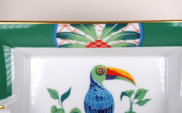 エルメス オウム オオハシ鳥 アッシュトレイ グリーンカラー 灰皿