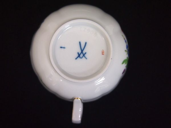 Meissen マイセン 三つ花 ティー カップ＆ソーサー パンジー 