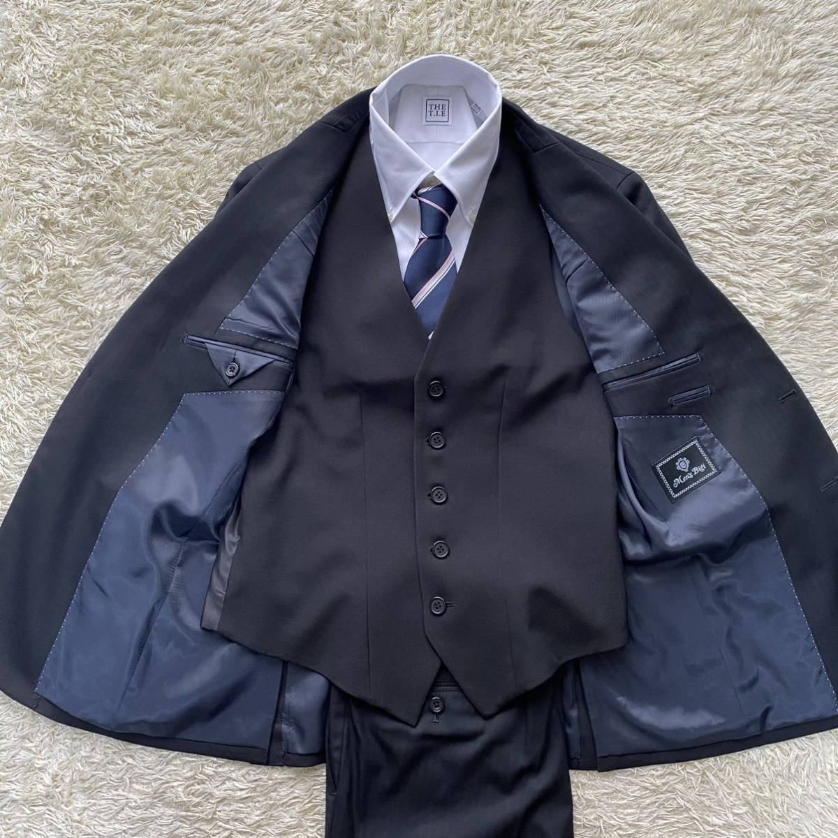 圧巻のスリーピース◎ メンズビギ MEN'S BIGI スーツ セットアップ S