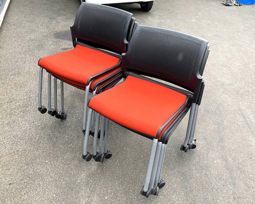 UHIDA/ウチダ 内田洋行 ミーティングチェア ネスティングタイプ FM-310 8脚セット