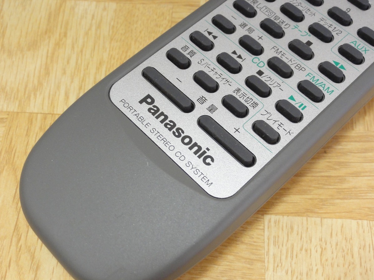 美品Panasonicパナソニック CDラジカセ用リモコン RAK-RX103WH 検品済 
