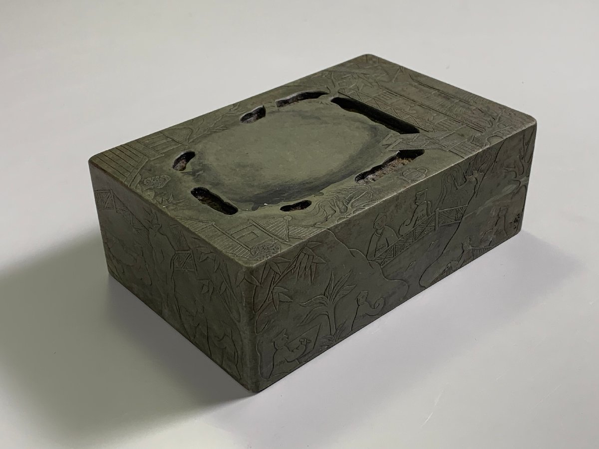 アート用品 書道 硯 端渓硯 ①2 唐木 錦箱