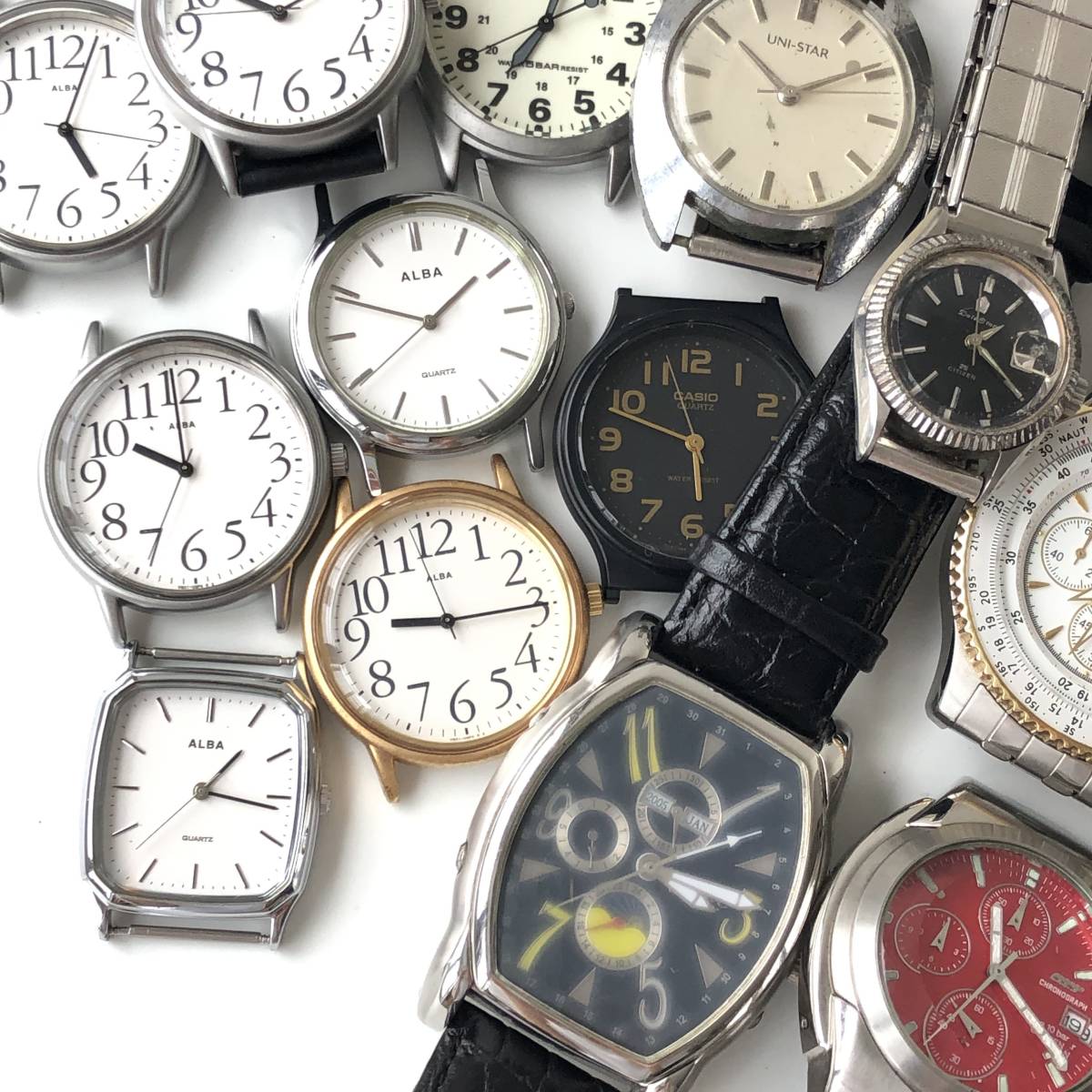 神101-252☆ 腕時計 18本セット SEIKO カシオ CITIZEN コグ 他 稼動品 