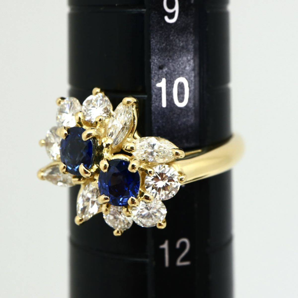 Queen Jewelry クイーンジュエリー K18 750 天然サファイア/天然 
