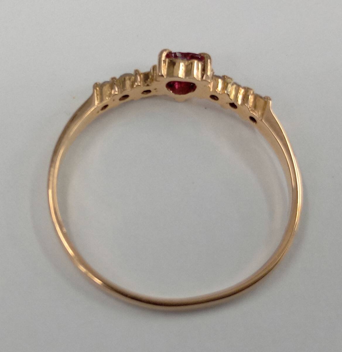 リング K18 18金 ゴールド 12号 ＃12 1.1g ダイヤモンド 0.08ct カラー