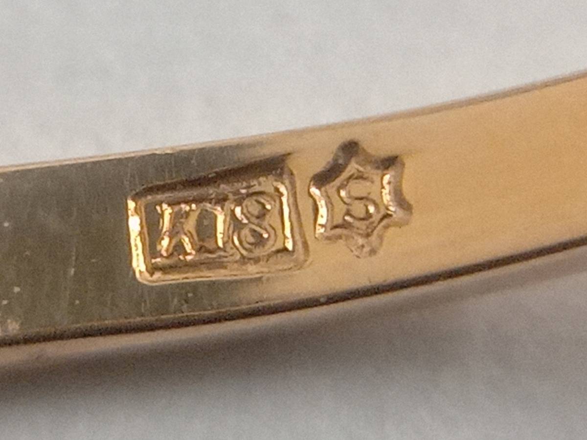 リング K18 18金 ゴールド 12号 ＃12 1.1g ダイヤモンド 0.08ct カラー