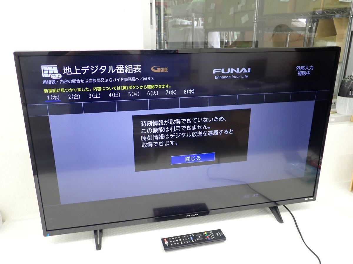 ☆営SA726-200B FUNAI FL-43U3020 液晶テレビ 4K 2019年製 43V型  