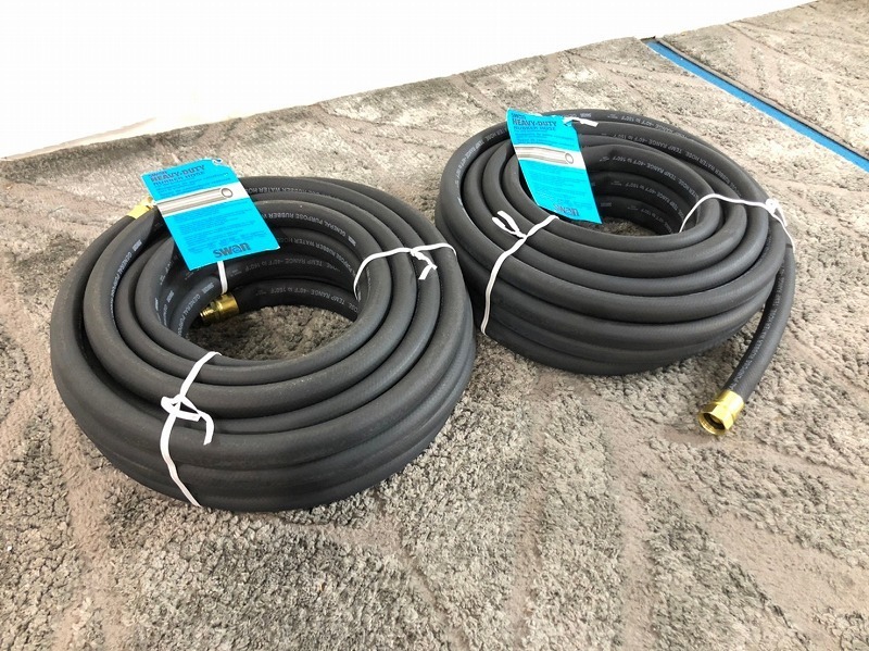 米軍放出品】☆未使用品 給水ホース ウォーターホース ゴムホース 2本 長