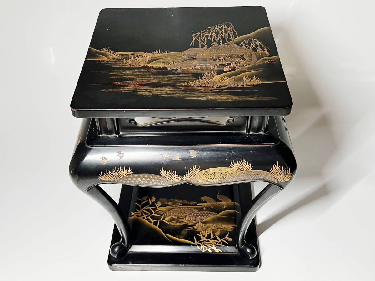 輪島塗 卓 新品未使用 貴重 説明文必須輪島塗で中々出会えないの茶棚と