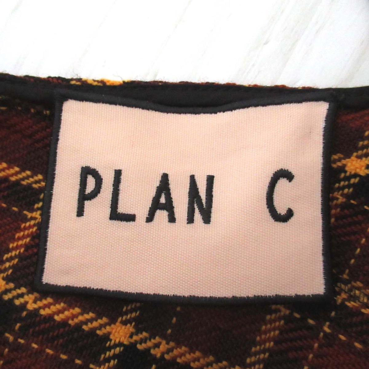 ほぼ未使用 19AW PLAN C プランシー タータンチェック柄 両Vネック 