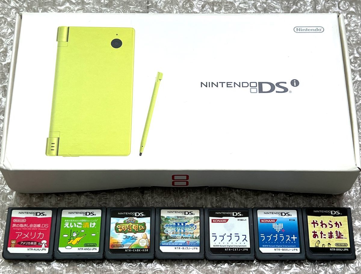 〈本体美品〉ニンテンドーDSi 本体 ライムグリーン＋PICOPICT・世界樹の迷宮Ⅲ星海の来訪者・ラブプラス＋・やわらかあたま塾・アメリカ