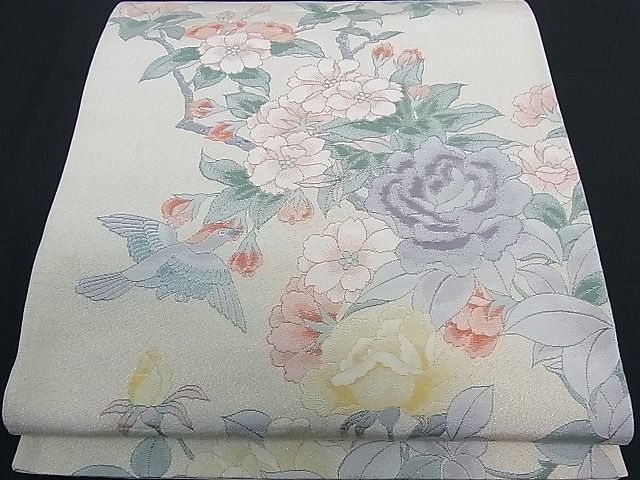 平和屋着物■六通柄袋帯　つづれ　綴花鳥　金糸　逸品　ha4407