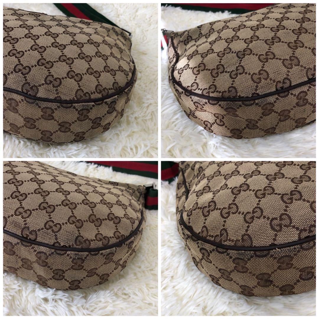 GUCCI グッチ ショルダーバッグ シェリーライン GG柄 ハーフムーン