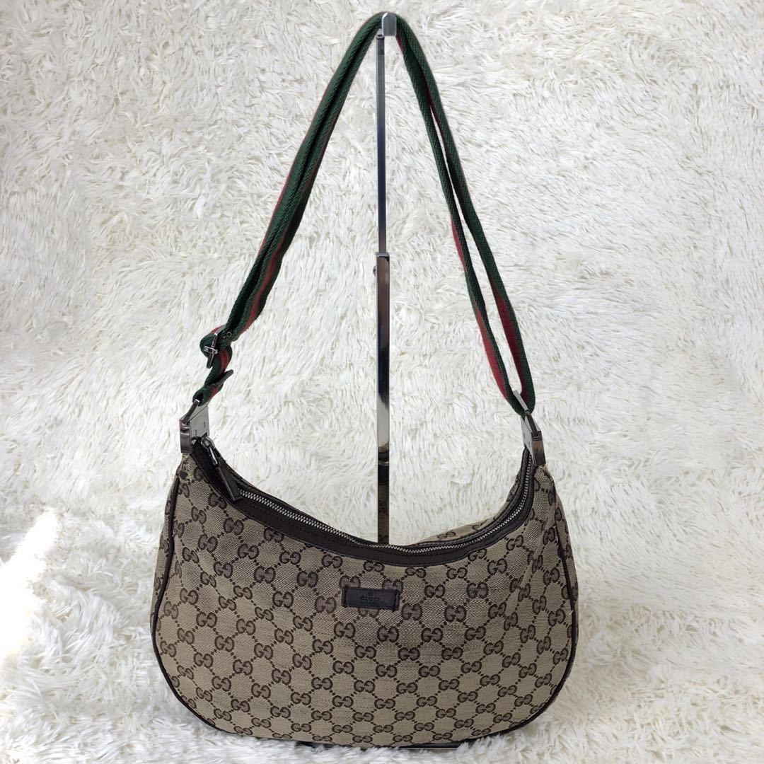 GUCCI グッチ ショルダーバッグ シェリーライン GG柄 ハーフムーン