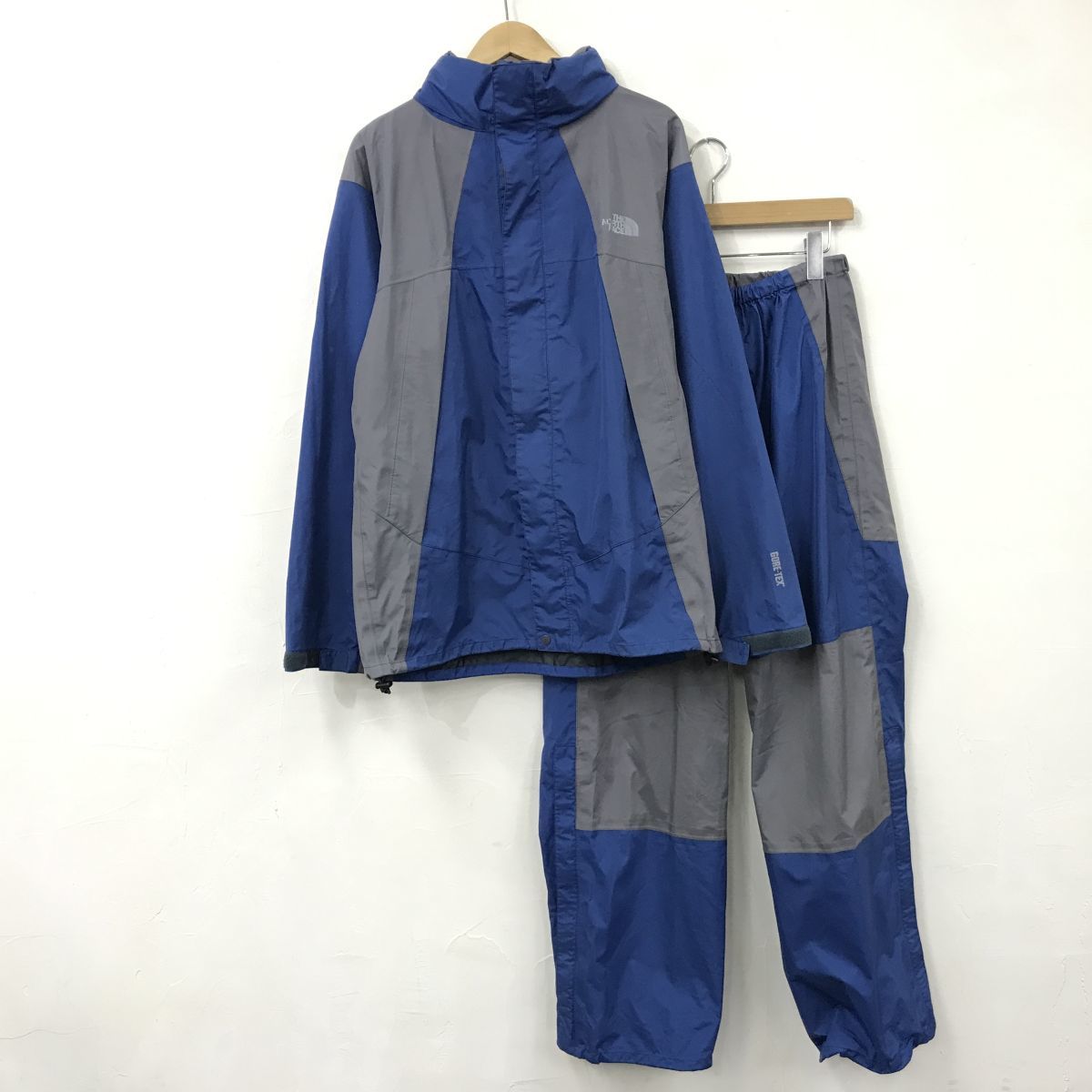 R2139-D◆gore-tex◆ THE NORTH FACE ノースフェイス レインテックス セットアップ 防水 パンツ ジャケット◆sizeLL ブルー ナイロン