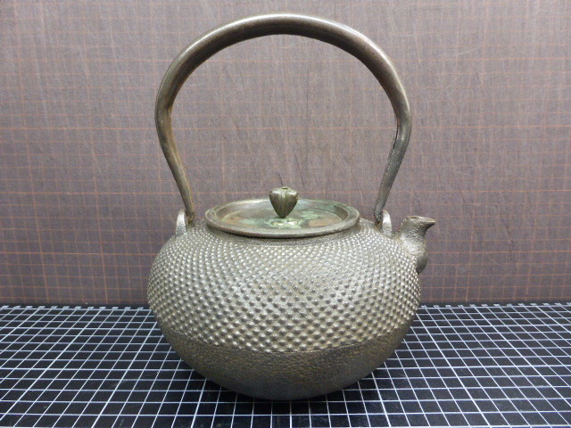 銅 284 「銅蓋無銘」京鉄瓶 満水1300mL 重さ1390g 水漏れはありません