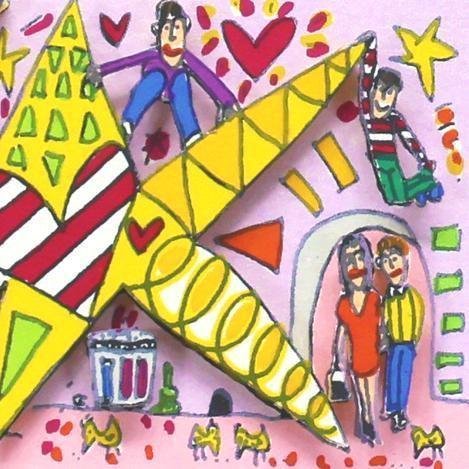 James Rizzi(ジェームスリジィ)アート(サイン入り) James ジェームス・リジィ 真作WISHジェームス・リジィ CITY Rizzi
